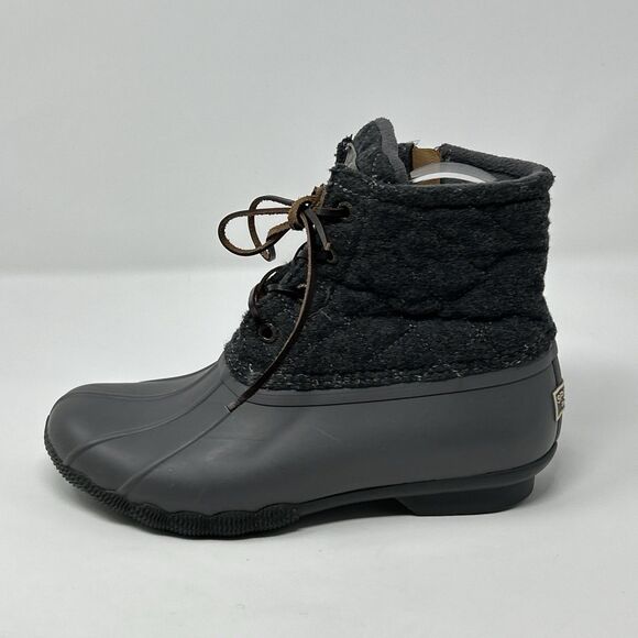 Sperry Womens Gray Size 6 Quilted Duck Boots rain Snow Boot Shoes STS97562 - Picture 3 of 16